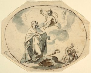 Évêque saint adorant l