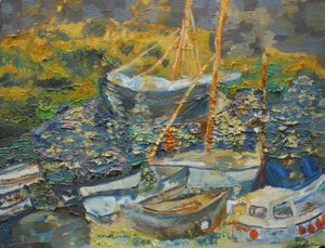 Port de Mousehole, bateaux au repos