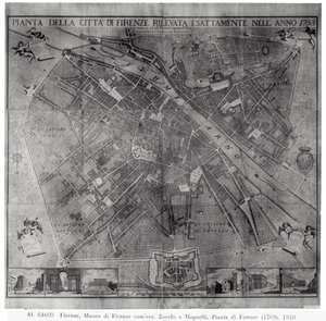 Plan de la ville de Florence, 1783 - Cosimo Zocchi