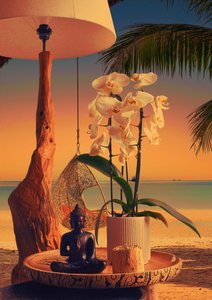 Orchid Buddha Beach au coucher du soleil