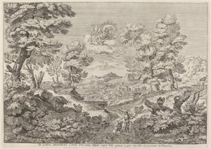Apollon et une nymphe menant un lion - Crescenzio Onofri