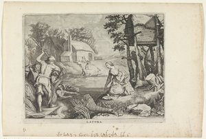Leto (Latone) transforme les Lyciens en grenouilles - Crispijn van de Passe (II)