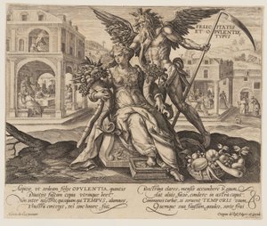 Felicitas et Opulentie Typus, du Temps avec les vertus et les vices - Crispijn van de Passe I
