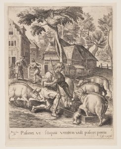 Le fils qui nourrit les porcs, tiré de la parabole du fils prodigue