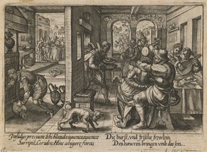 Banquet avec musiciens, vers 1600