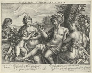 Bacchus, Vénus et Cérès dans un paysage - Crispijn van den Queborn