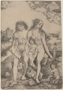 Adam et Ève avec les enfants Caïn et Abel