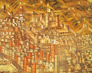 Vue de Gênes et de son château (détail) 1597