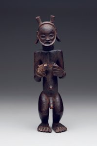 Récipient rituel en forme de figure masculine debout - Culture Chokwe
