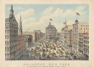 Broadway, New York : Depuis le bâtiment Western Union Telegraph en regardant vers le nord - Currier and Ives