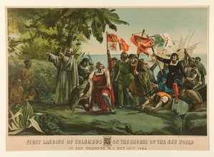 Premier débarquement de Colomb sur les rives du Nouveau Monde