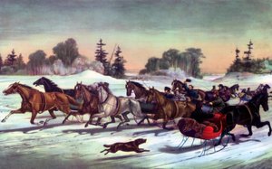 Trotting Cracks sur la neige, 1858