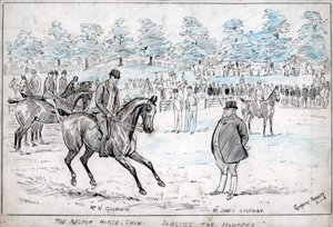 Le salon du cheval de Melton, jugement des chasseurs - Cuthbert Bradley