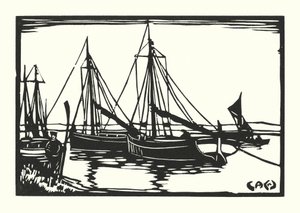 Bateaux de pêche et barges : Leigh Bawleys - Cyril A. Wilkinson