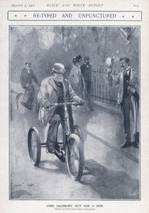 Politicien conservateur anglais et Premier ministre Lord Salisbury à vélo