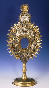 Monstrance baroque (argent avec pierres incrustées et dorure)