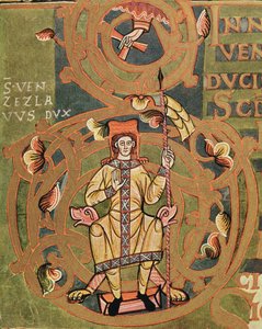 Ms XIV A 13-1 St. Venceslas (907-929) du Codex Vysehrad, vers 1085 - Czech School