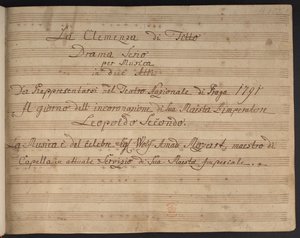 Page de titre de la partition La Clémence de Titus
