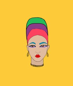 Fille avec foulard (Pen  Photoshop) - Daisy de Villeneuve