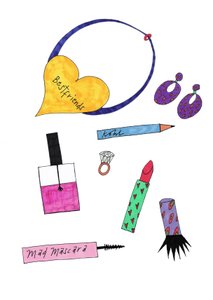 Bijoux et maquillage, 2017 (feutre sur papier) - Daisy de Villeneuve