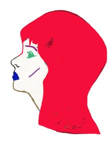 Tête rouge, 2017 (feutre et photoshop sur papier)
