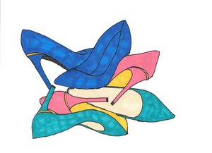 Chaussures, 2016 (feutre sur papier) - Daisy de Villeneuve