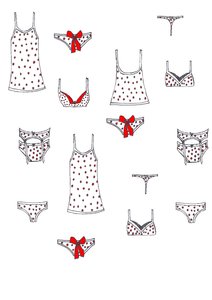 Sous-vêtements (feutre sur papier) - Daisy de Villeneuve