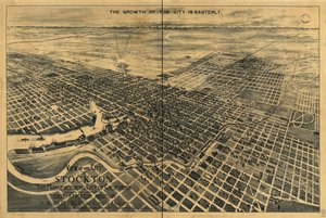 Vue de la ville de Stockton, la ville manufacturière de Californie