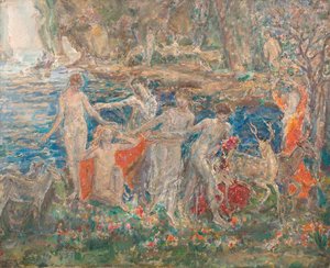 Décoration pour le printemps : The Waking Earth, exh. 1924 (huile sur toile)