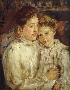 Mère et enfant, vers 1900 (huile sur toile)