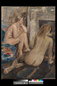 Deux modèles au repos, ex. 1939 (huile sur toile)