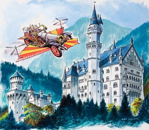 Chitty Chitty Bang Bang passe par Neushwanstein dans les Alpes bavaroises - Dan Escott