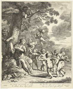 Pan et Syrinx avec putti dansants
