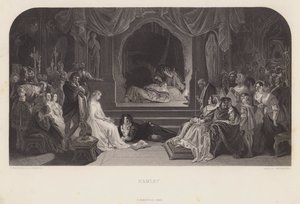La scène de la pièce dans Hamlet - Daniel (after) Maclise