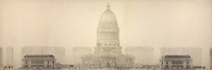 Plan de Chicago, 1909: Chicago. Élévation montrant le groupe de bâtiments