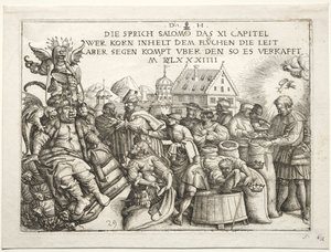 Illustration des proverbes XI Les thésauriseurs de grain - Daniel Hopfer
