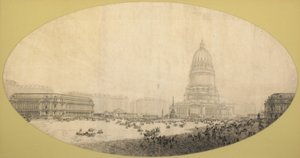 Proposition de place du centre civique, plan de Chicago - Daniel Hudson Burnham