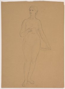 Dessin, nu féminin debout, 1850-60