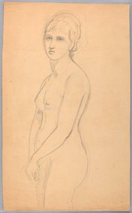 Dessin, nu féminin debout, 1860-70