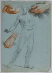 Dessin, Nu masculin debout, Separ, 1858 - Daniel Huntington