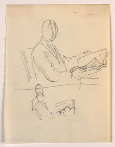 Dessin, homme assis avec un livre, 1879-86 - Daniel Huntington