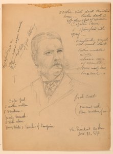 Dessin, Président Chester Alan Ar, 21 novembre 1884 - Daniel Huntington
