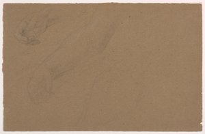 Dessin, études de la main droite, 1850-60