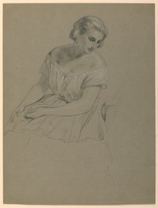 Dessin, étude pour la "Réception de Martha Washington", 1860 - Daniel Huntington