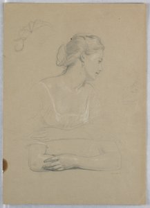 Dessin, étude pour la "Réception de Martha Washington", 1860 - Daniel Huntington