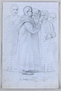 Dessin, étude pour le "Groupe scientifique", 1858