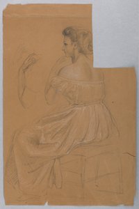 Dessin, étude pour "Titian Showing", 1872 - Daniel Huntington