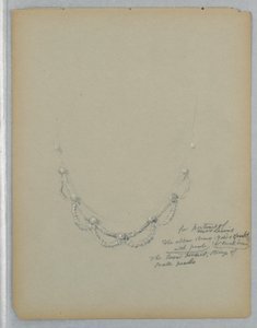 Dessin, étude du collier dans le portrait de Mme George Lewis, fin du XIXe siècle - Daniel Huntington