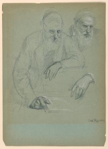 Dessin, Deux études de Daniel Hun, 1881 - Daniel Huntington