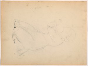 Dessin, Femme agenouillée, vers 1852 - Daniel Huntington